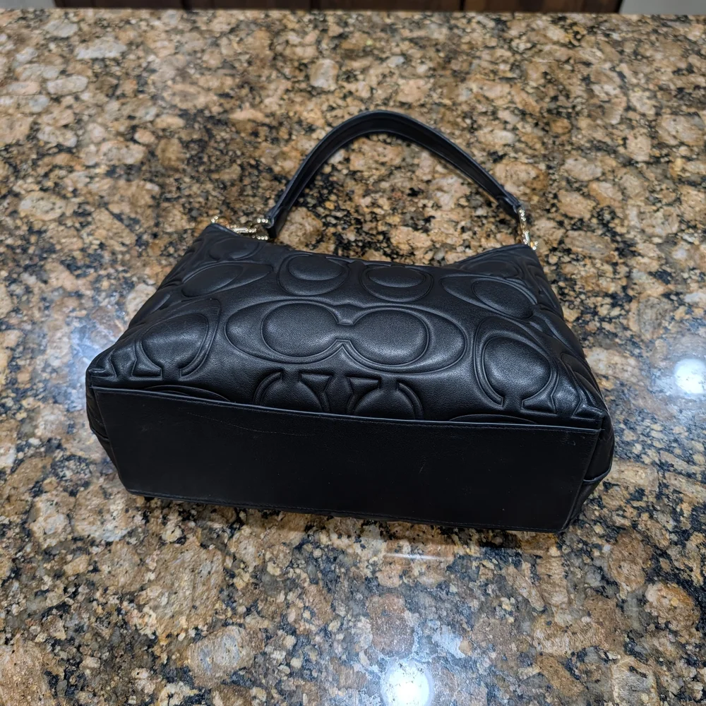 Coach Black Embossed Shoulder Bag - Picture 5 of 9